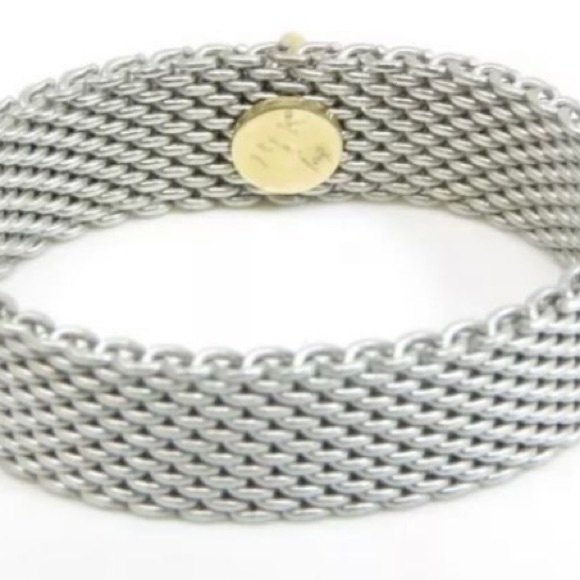 14K Gold & Stainless Steel Mesh Ring - Picture 7 of 7